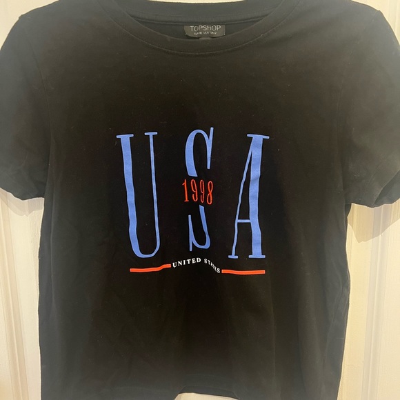 USA black crop top Topshop - Picture 1 of 3